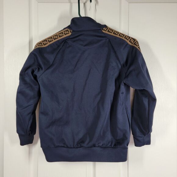 Fendi Kids Jacket and Pant Set Navy With Black & Brown Monogram Side Stripe EUC - Picture 4 of 16